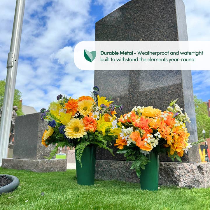 Jacobson - Wholesale Outdoor Ornament/Decor - Metal Cemetery Vase with Spikes5