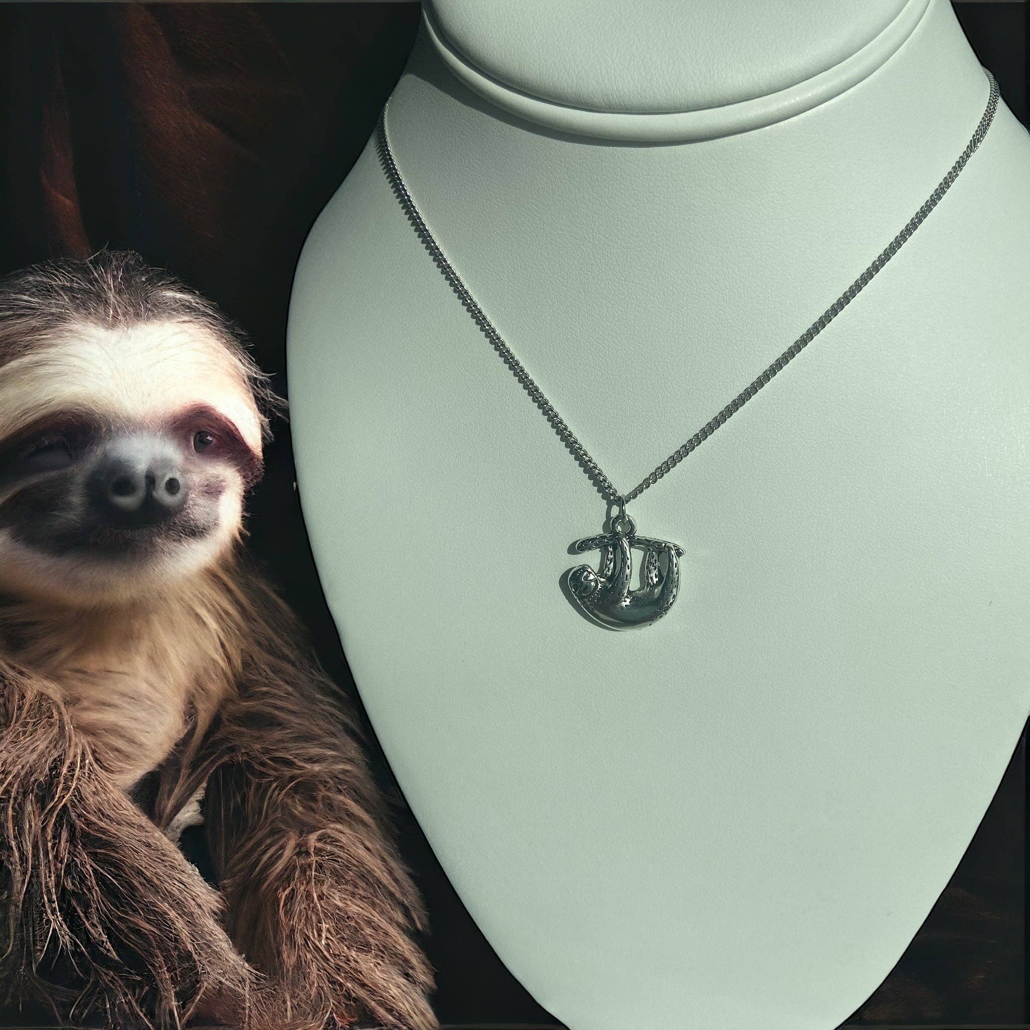 Silver Sloth Necklace for wholesale on Faire3