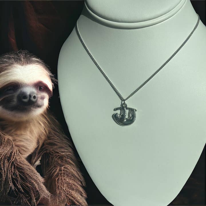 Silver Sloth Necklace for wholesale on Faire3
