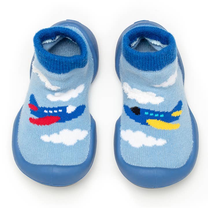 Komuello – Großhandel Krabbelschuhe – Baby – Komuello First Walker Babysocken Schuhe - Flugzeuge