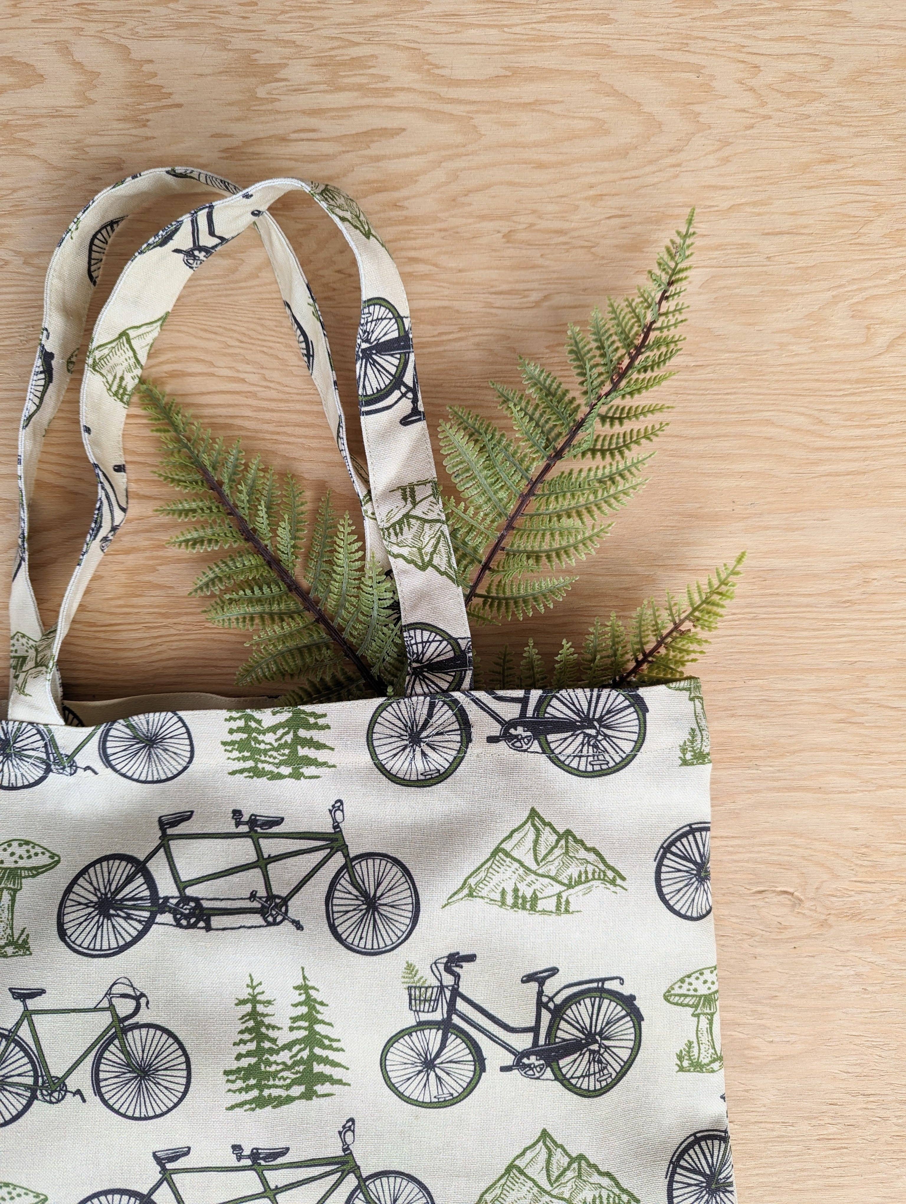 ilikesara | art + goods - Wholesale Tote Bag - Women's - tote bag | bicycle adventure - patterned screenprinted nature tote3