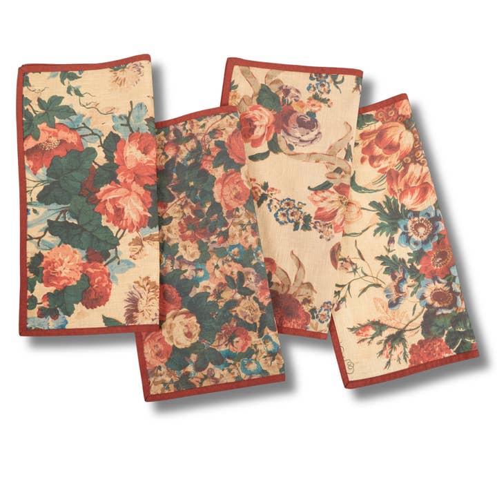 Serviettes de table en coton « Jardin anglais » — lot de 4 — floral pour la vente par Siren Song