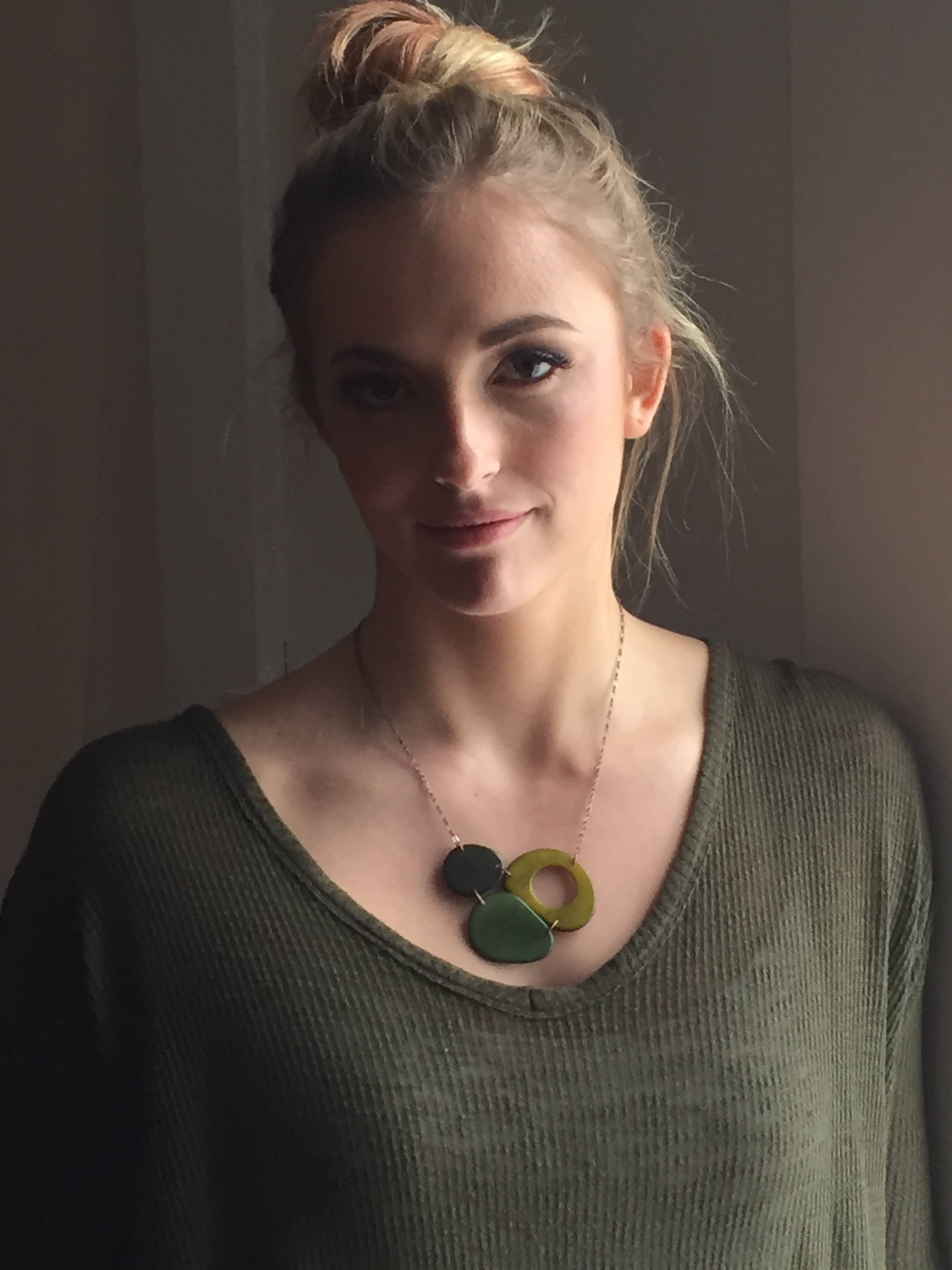 Veronica Riley Martens - Wholesale Pendant/Charm Necklace - Three-Color Cluster Tagua Necklace1