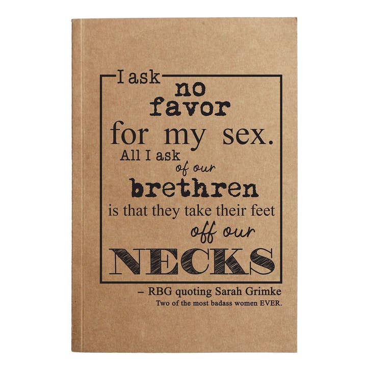 ellembee gift - Wholesale Notebook - Feet Off Our Necks - RBG Quote Kraft Notebook