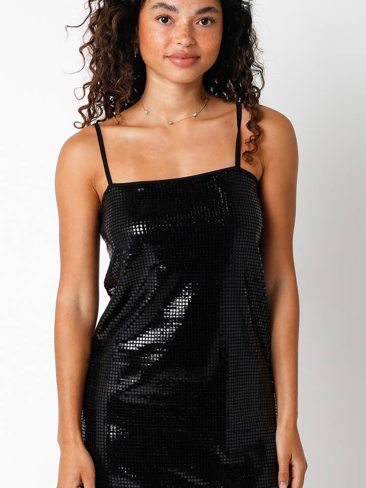 Sequin Sleeveless Mini Dress for wholesale by Olivaceous