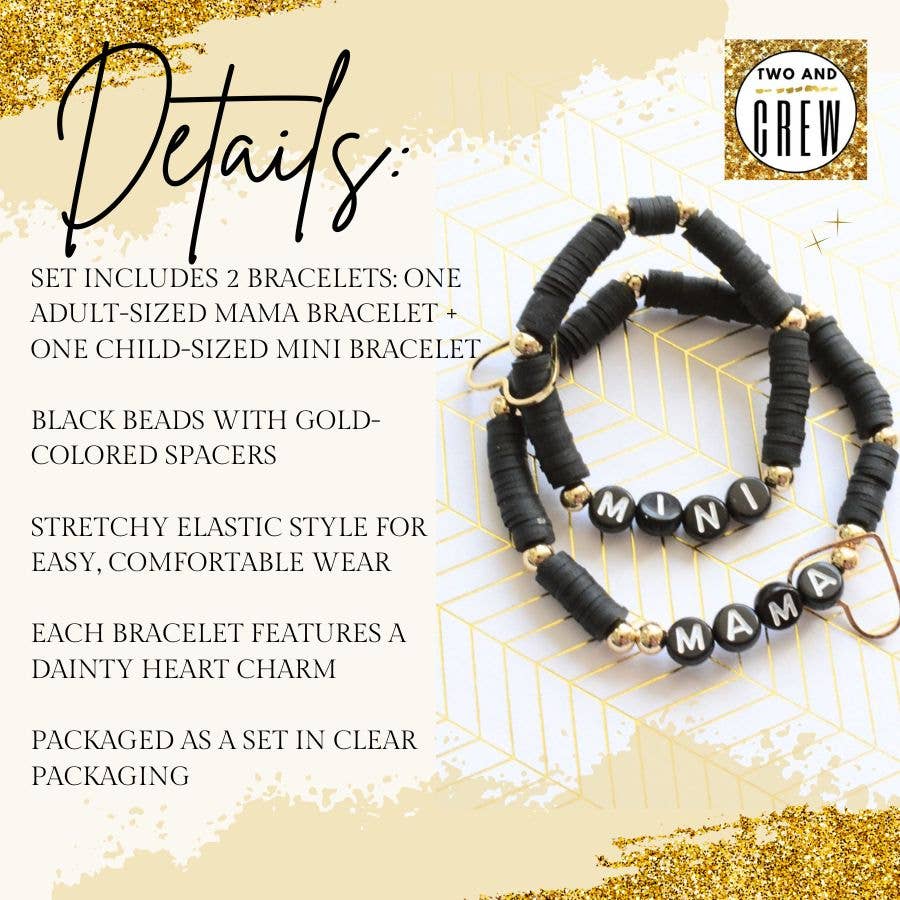 Two and Crew - Faith Based Jewelry & Gifts - Wholesale Beaded Bracelet - Mama MINI Bracelet Set – Mothers Gift, Matching Jewelry, Mom2
