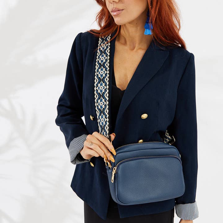 Nakoa The Label - Wholesale Crossbody bag – Women's - Vegan PU Leather California Crossbody - Navy2