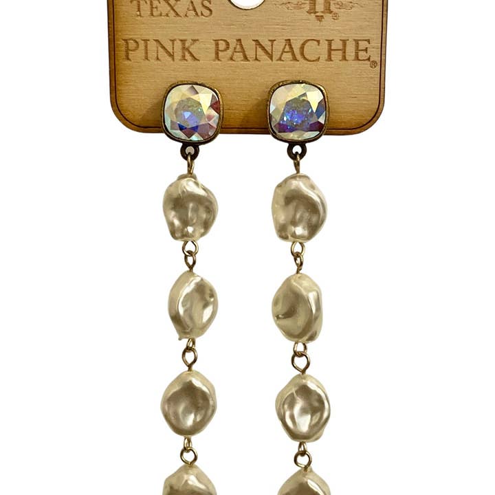 Muntparel oorbellen, Oostenrijks kristal - LC voor wholesale door Pink Panache Brands