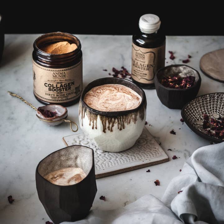 Anima Mundi Apothecary - Wholesale Protein/Superfood Powder - COLLAGEN BOOSTER Powder | Dirty Rose Chai