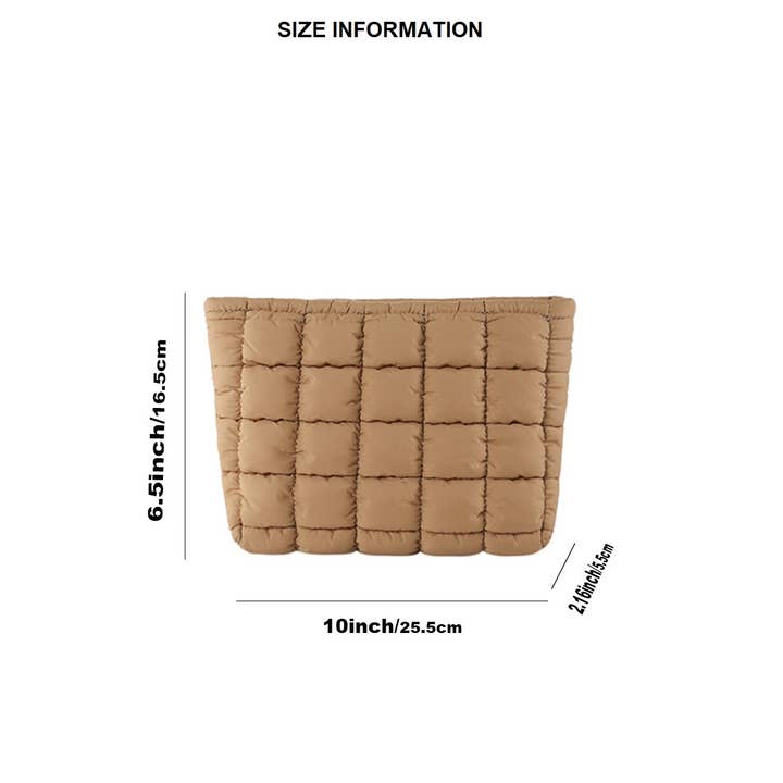ASH MOCHA Quilted Cosmetic Makeup Pouch Clutch Bag for wholesale on Faire3