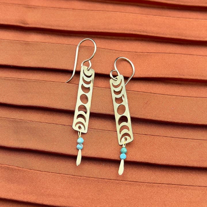 Handmade Moon Phase Earrings for wholesale by Fluff Hardware