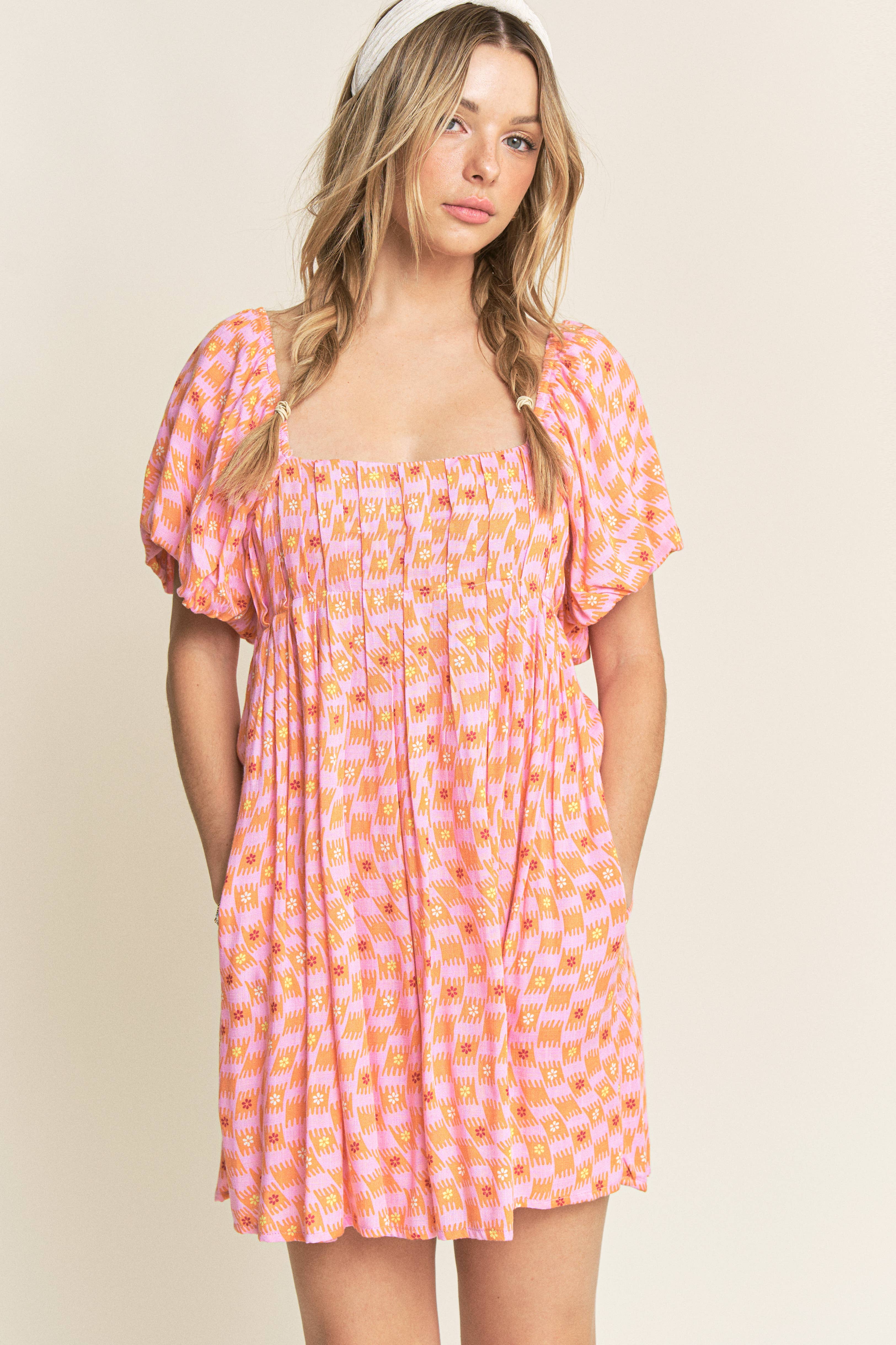 Hersy - Wholesale Dress - Women's - PUFF SLEEVE MINI DRESS- HD022014