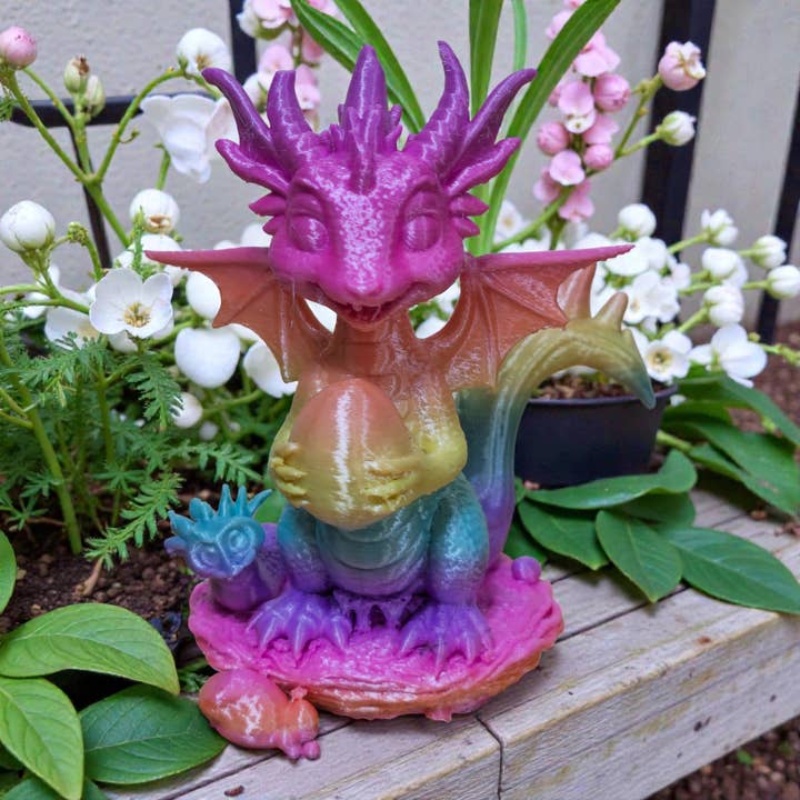 Adorable figurine de dragon imprimée en 3D - objet de collection en plastique PLA coloré pour la vente par PerfectionIn3D