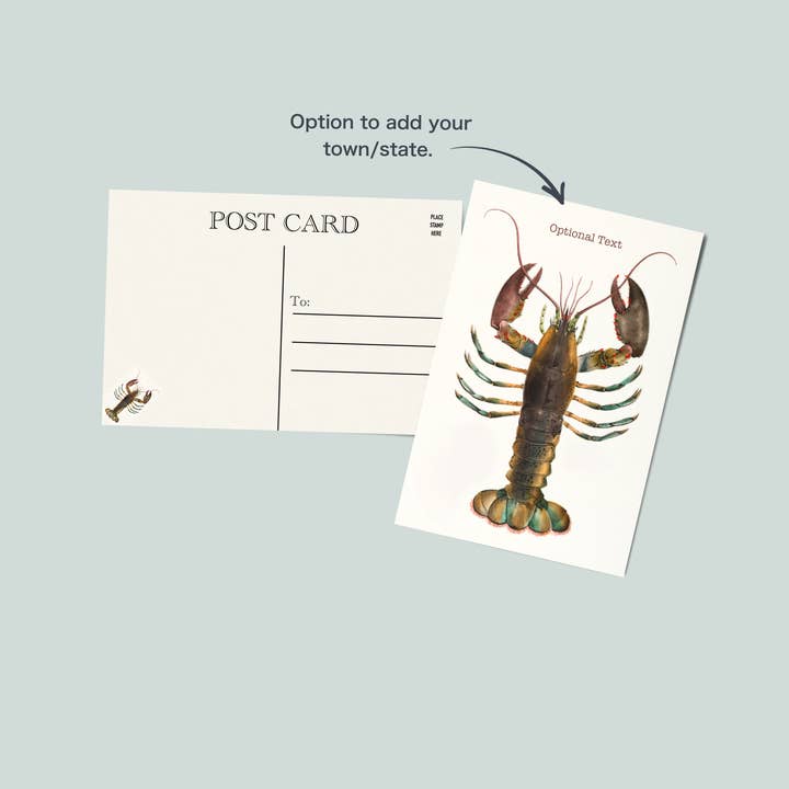 Lobster post card | Coastal post card for wholesale by Simply Northern