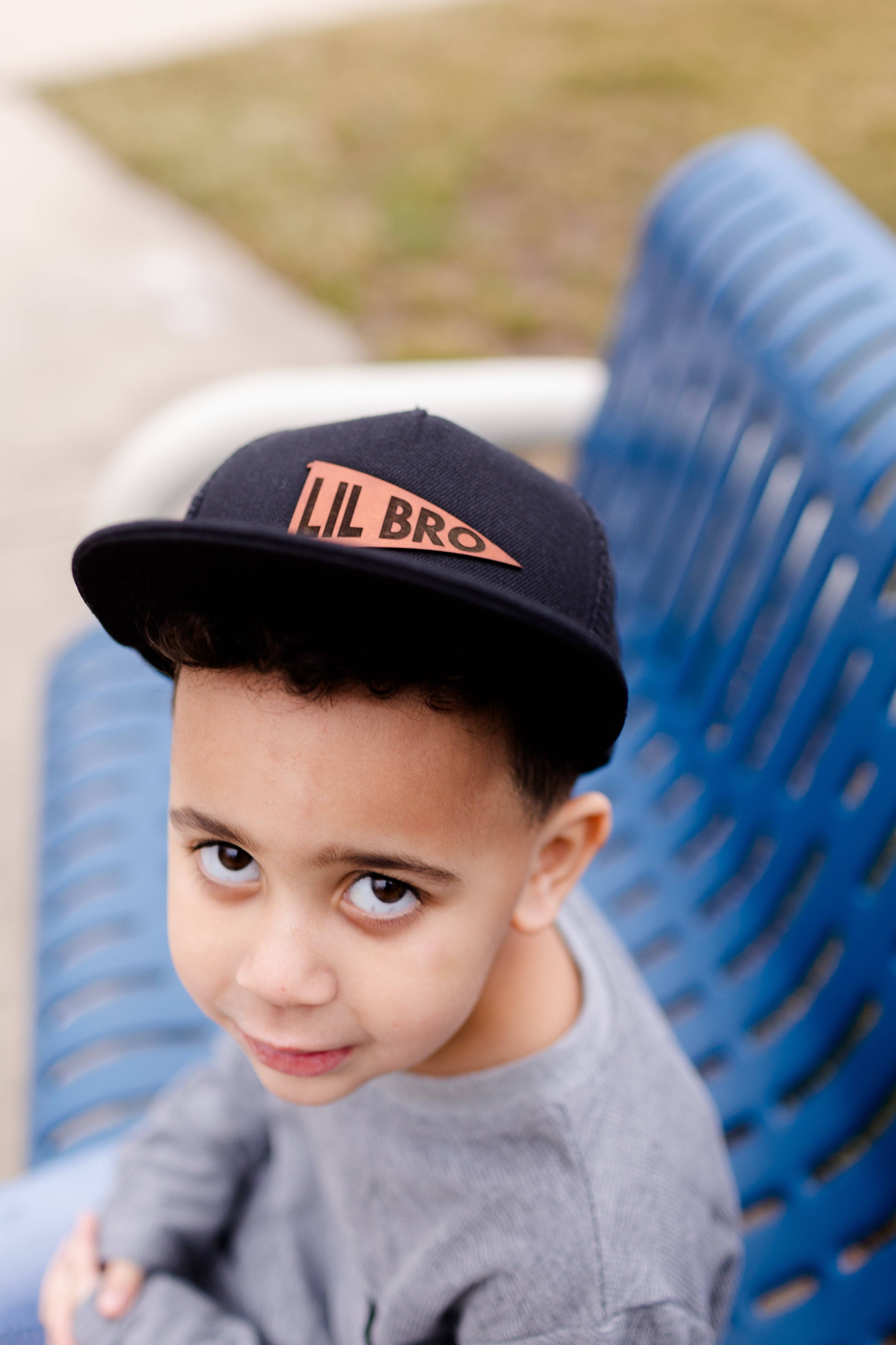 Left Grain - Wholesale Kids Hat - Kids - Big Bro and Lil Bro Pennant Leather Patch Kids Hat16