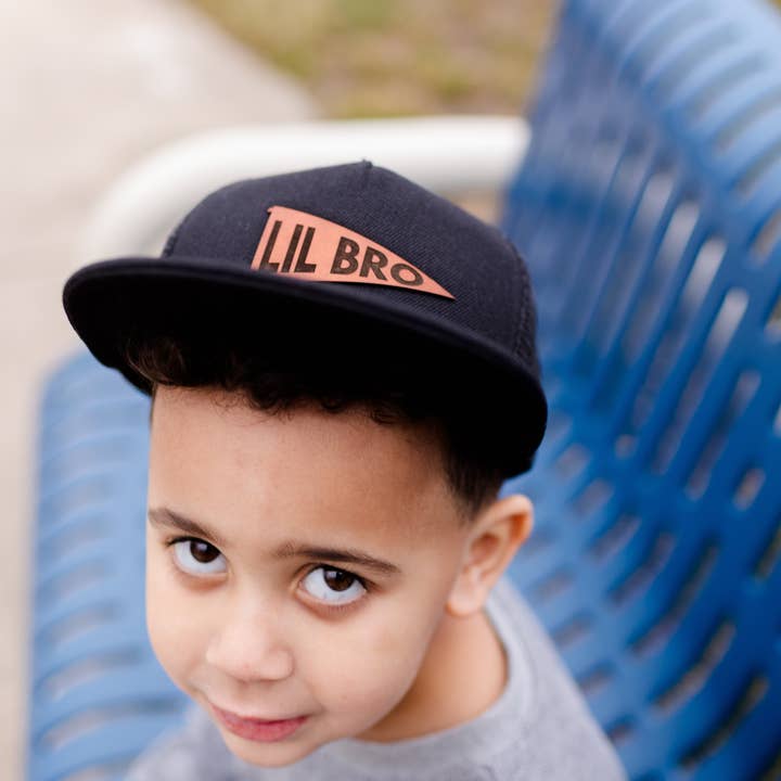 Left Grain - Wholesale Kids Hat - Kids - Big Bro and Lil Bro Pennant Leather Patch Kids Hat16