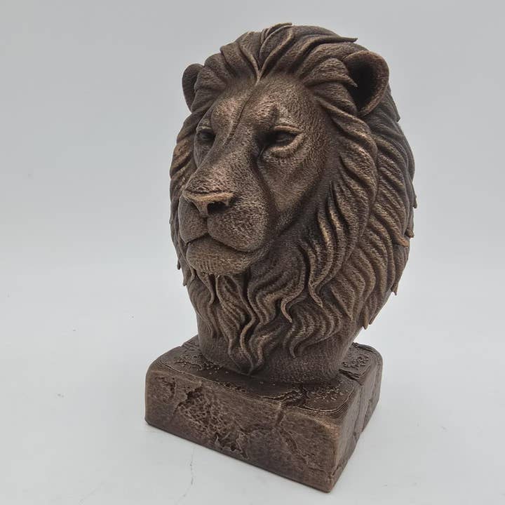 Løve-buste, vildt livsstatue - boligdekoration, gave til ham eller hende, håndmalet ornament for engroshandel hos 3DijkstraFinds