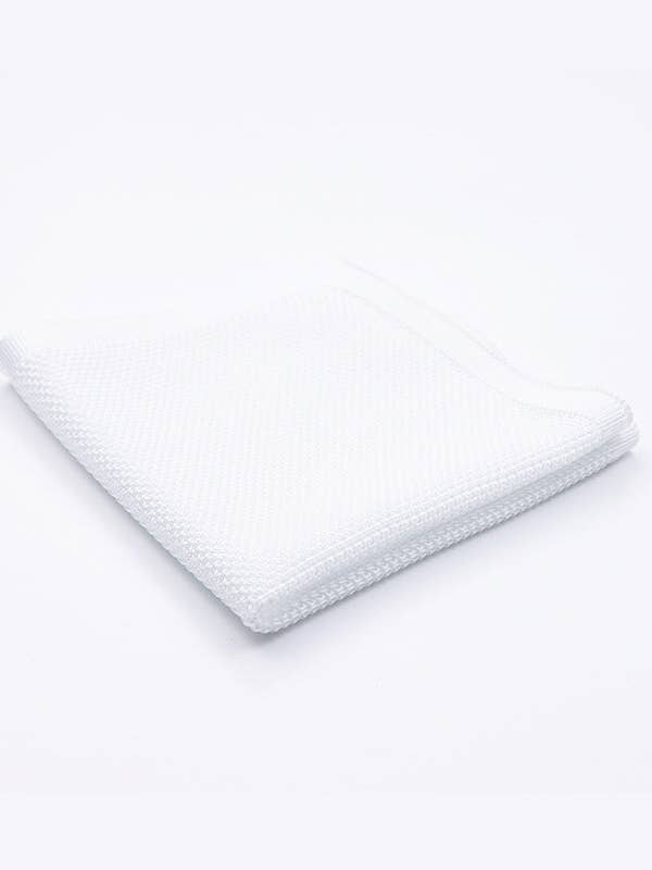 White Knitted Pocket Square "Léon" for wholesale by Unipap's