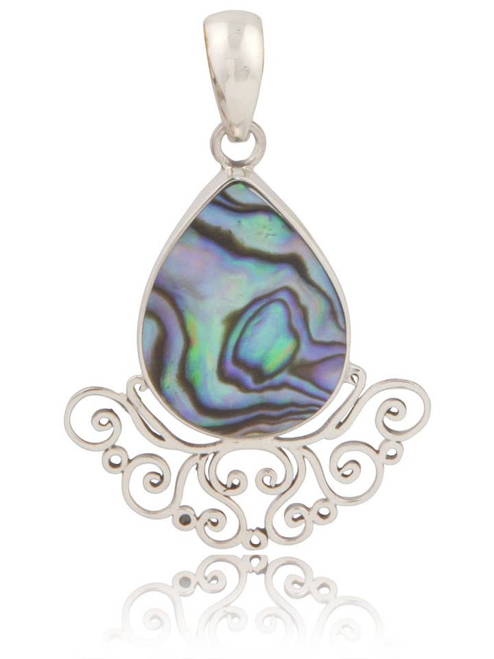 Abalone Shell Teardrop vedhæng med Sterling sølv for engroshandel hos Culture Spot