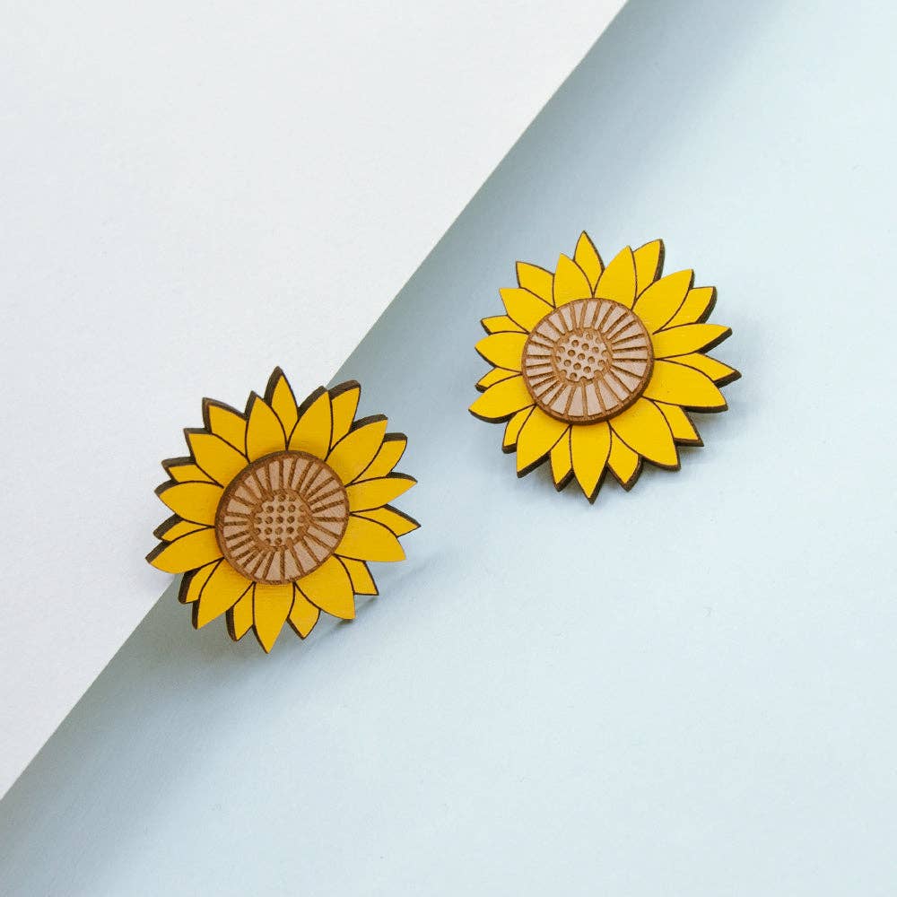 Materia Rica - Wholesale Stud/Post Earrings - Big Sunflower0