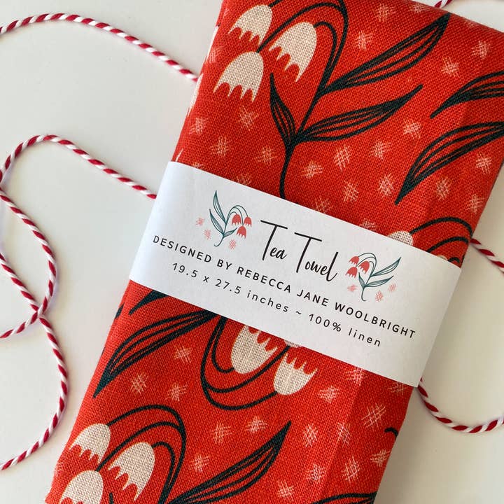 Rebecca Jane Woolbright - Wholesale Tea Towel - Flower Bell Tea Towel - Holiday Kitchen Linen & Decor2