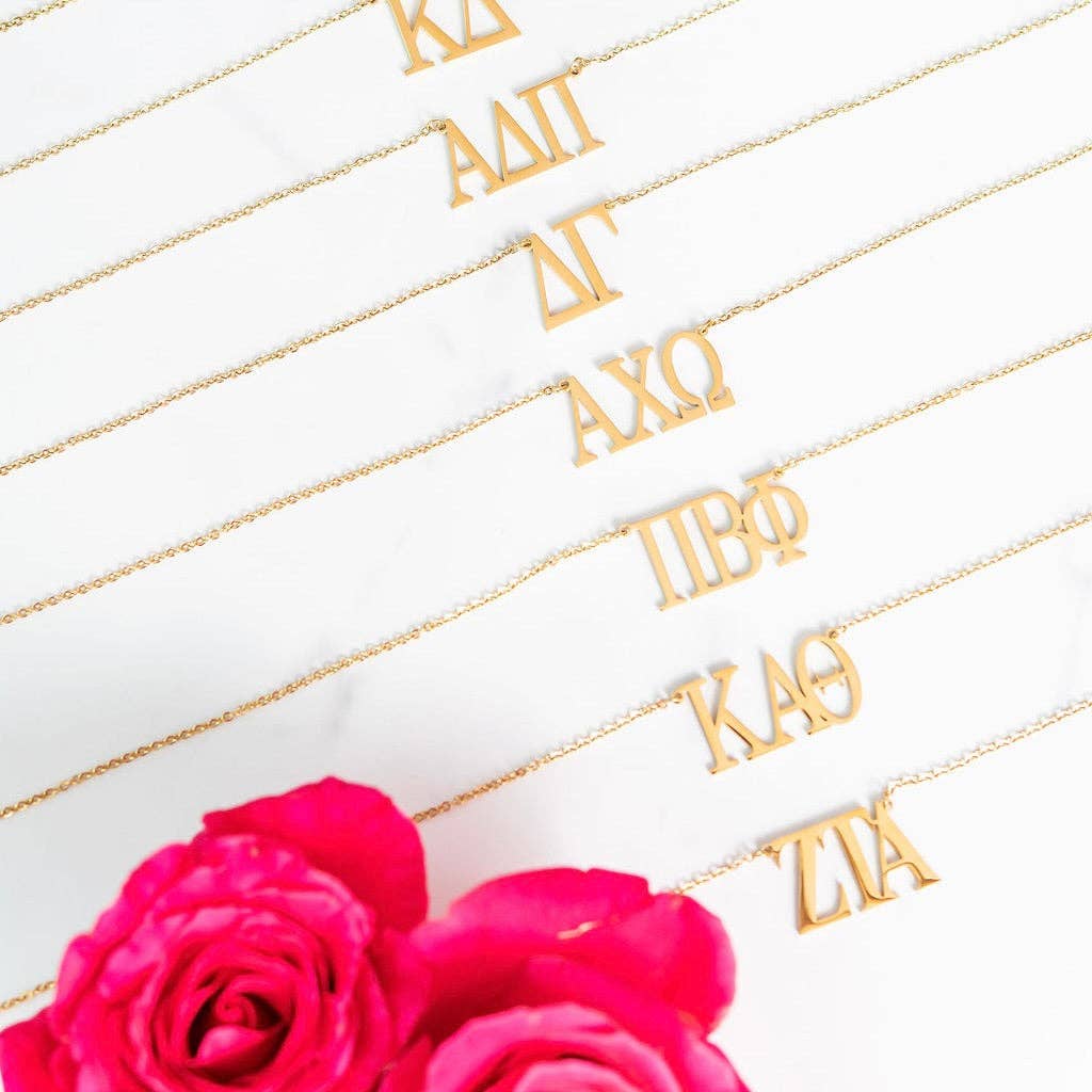Golden Thread – wholesale Pendant/charm necklace – Kappa Alpha Theta Nameplate Necklace4