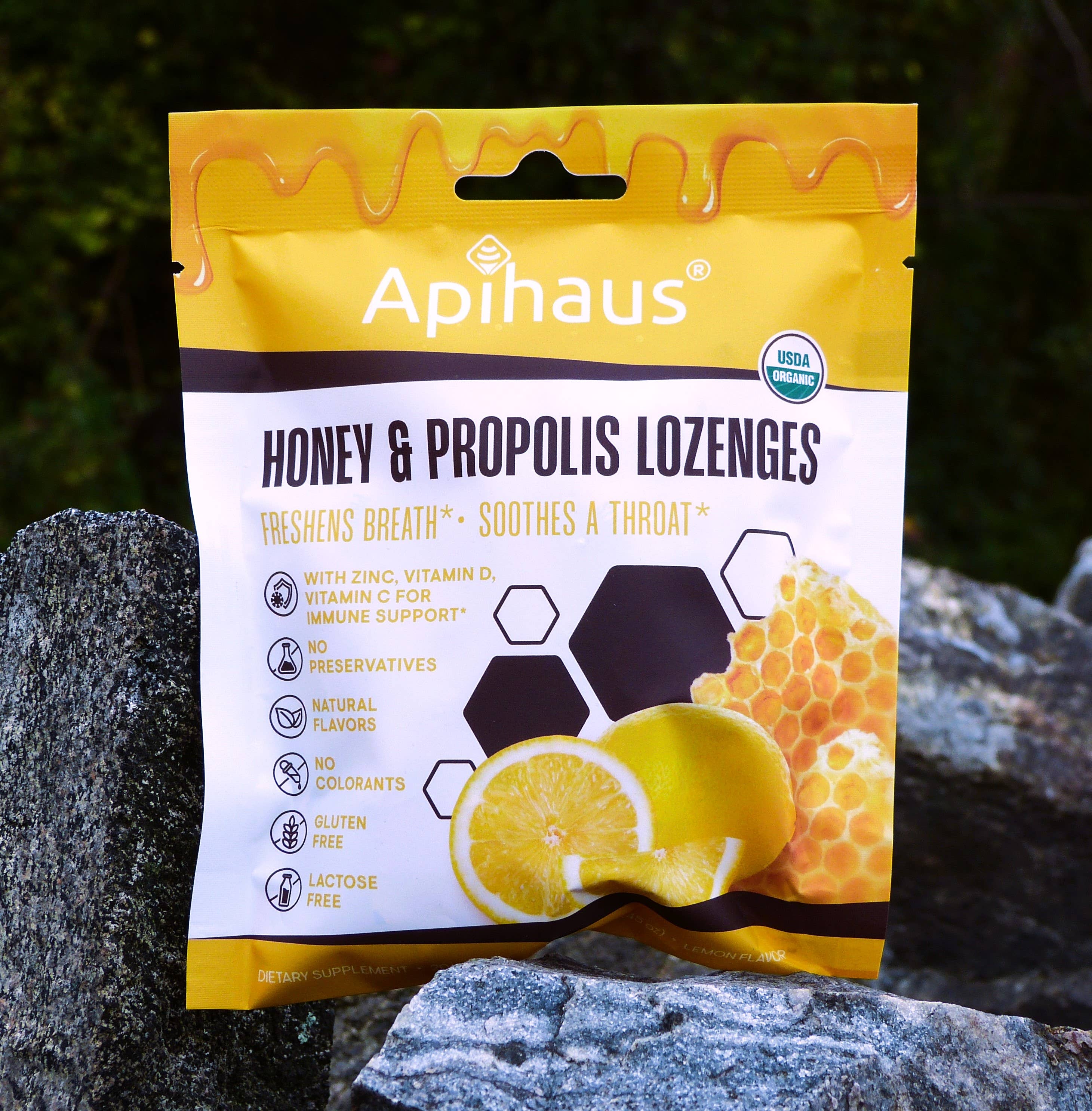 Vando Naturals - Wholesale Lozenges/Cough Drops - Apihaus Honey and Propolis Lozenges Lemon Flavor  20 pcs4