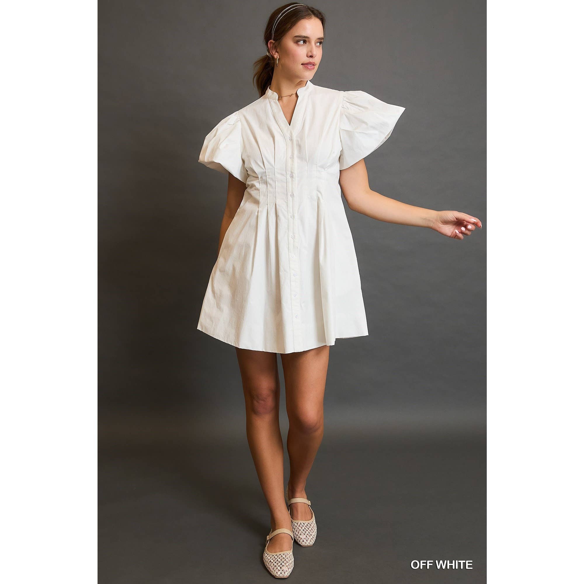 STYLE USA - Vente Robe – femme - Robe plissée à manches courtes18