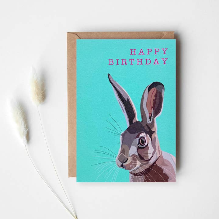 Hare Birthday Card - Hare Card - Birthday Card - Animal Card for wholesale by Arch & Ivy