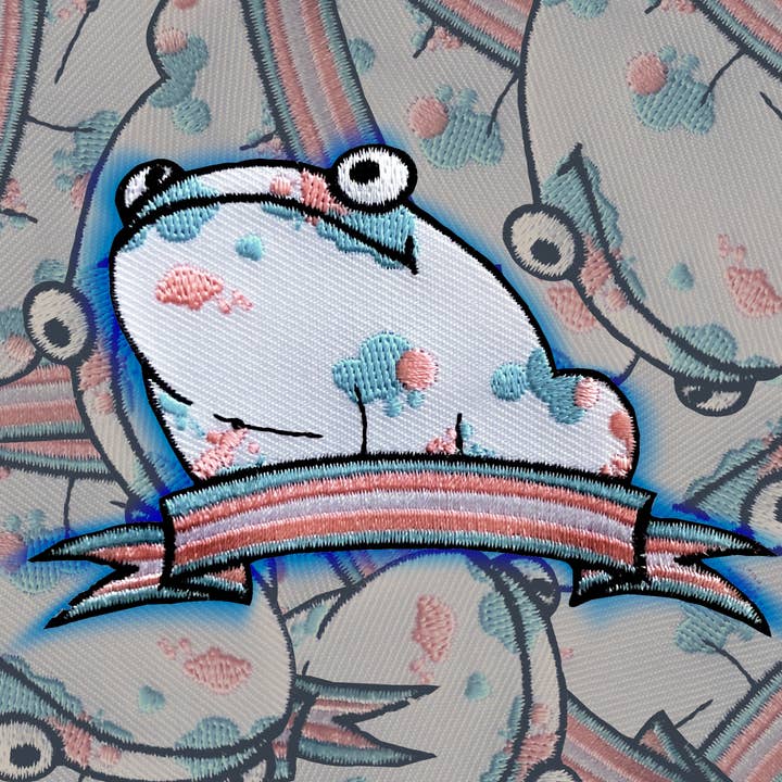Écusson brodé Transgender Pride Frog pour la vente par The Darks Art