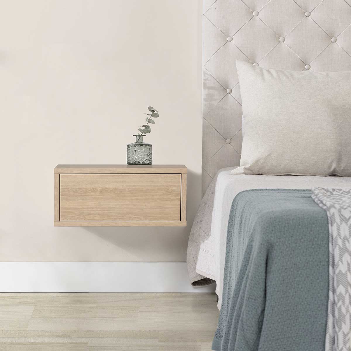 Gdeco - Wholesale Bedroom Furniture - Push 1 Drawer Coffee Table. Oak Melamine 19Mm0