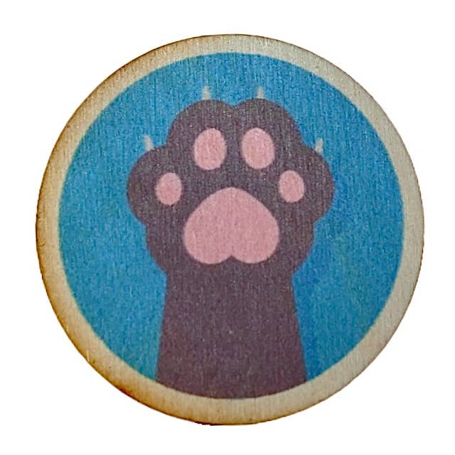 Cat Paw Blue Background Magnet/Keychain for wholesale by Rock Lion Goods