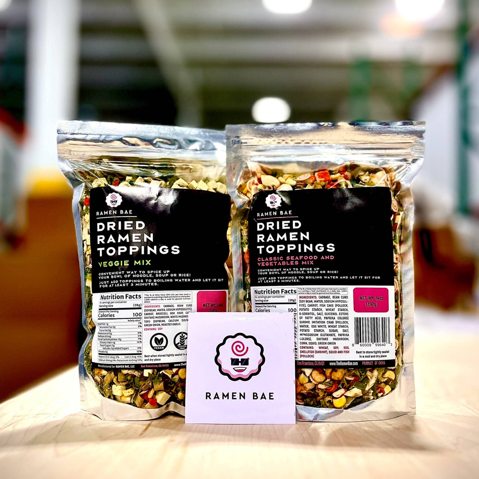 Ramen Bae - Wholesale Dried/Dehydrated Vegetables - Classic Seafood and Vegetables Dried Toppings Mix - 14 oz6