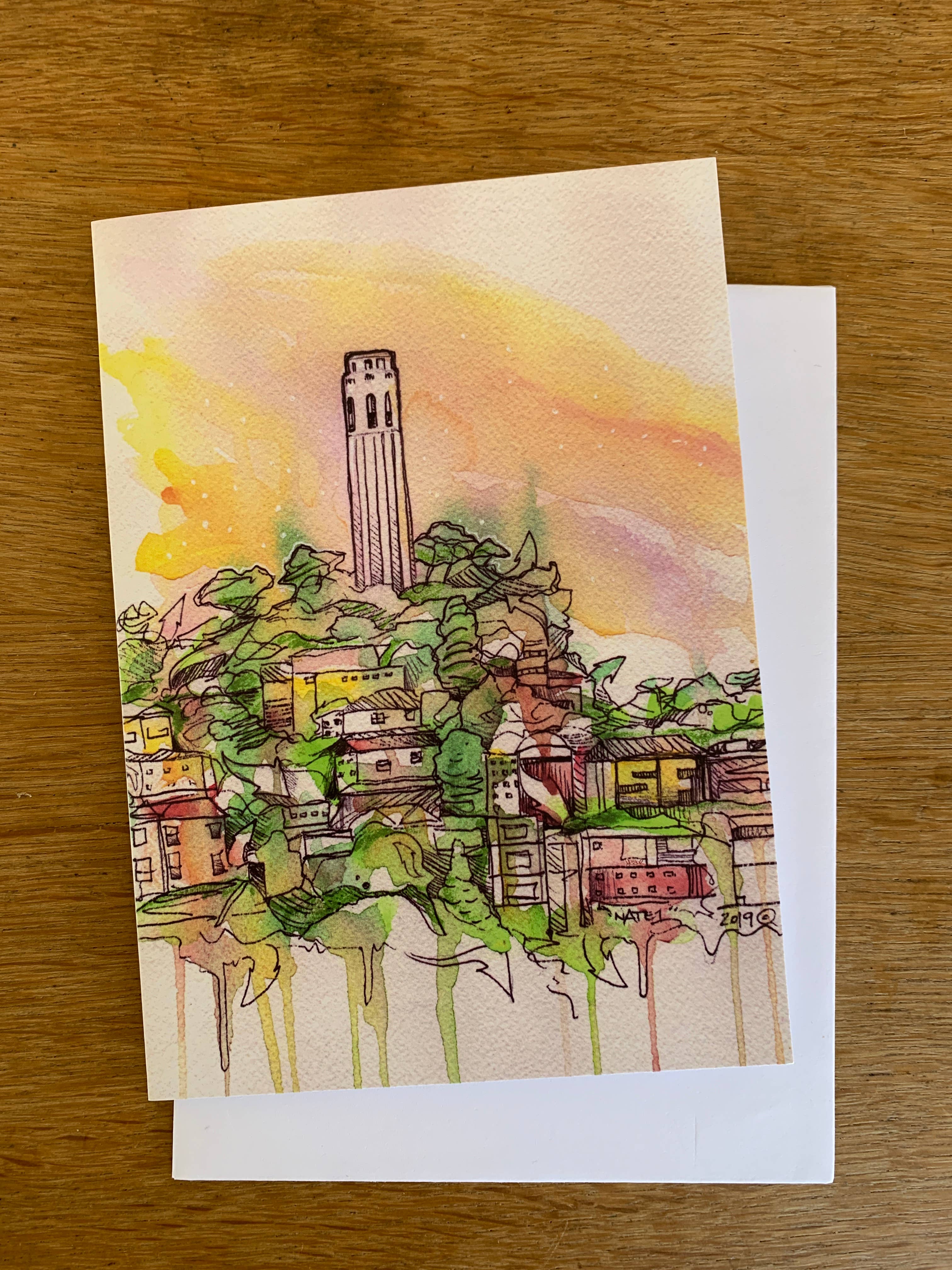 New Skool - Vendita all'ingrosso Biglietti di auguri generici - Biglietto di auguri San Francisco Coit Tower1