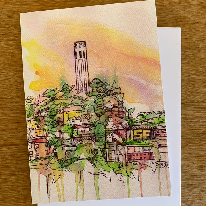 New Skool - Vendita all'ingrosso Biglietti di auguri generici - Biglietto di auguri San Francisco Coit Tower1