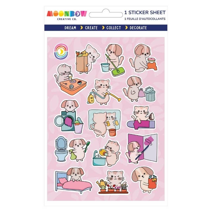 Cleaning Cats & Dogs Glossy Sticker Sheet
for wholesale by Moonbow Creative Co.