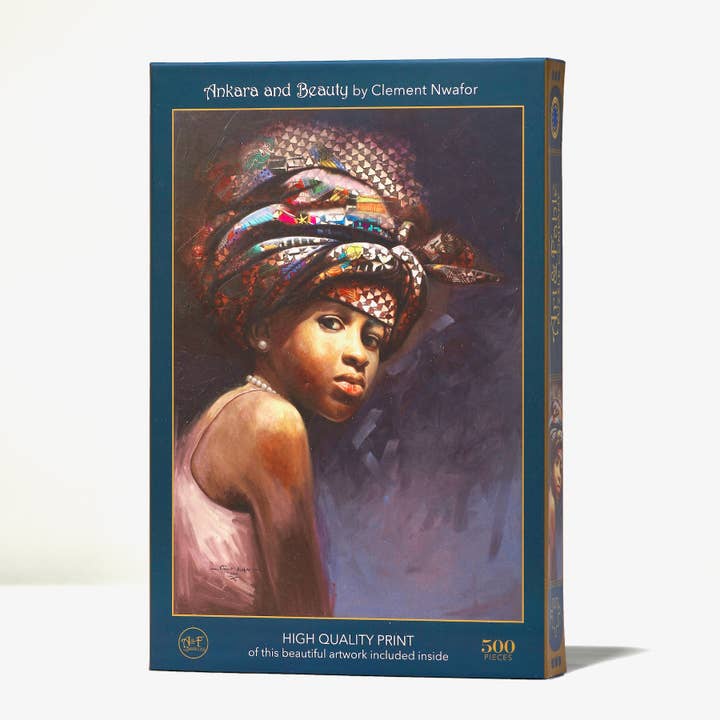 Ankara and Beauty; 500-Piece Velvet-Touch Jigsaw Puzzle for wholesale by Art & Fable Puzzle Company, LLC