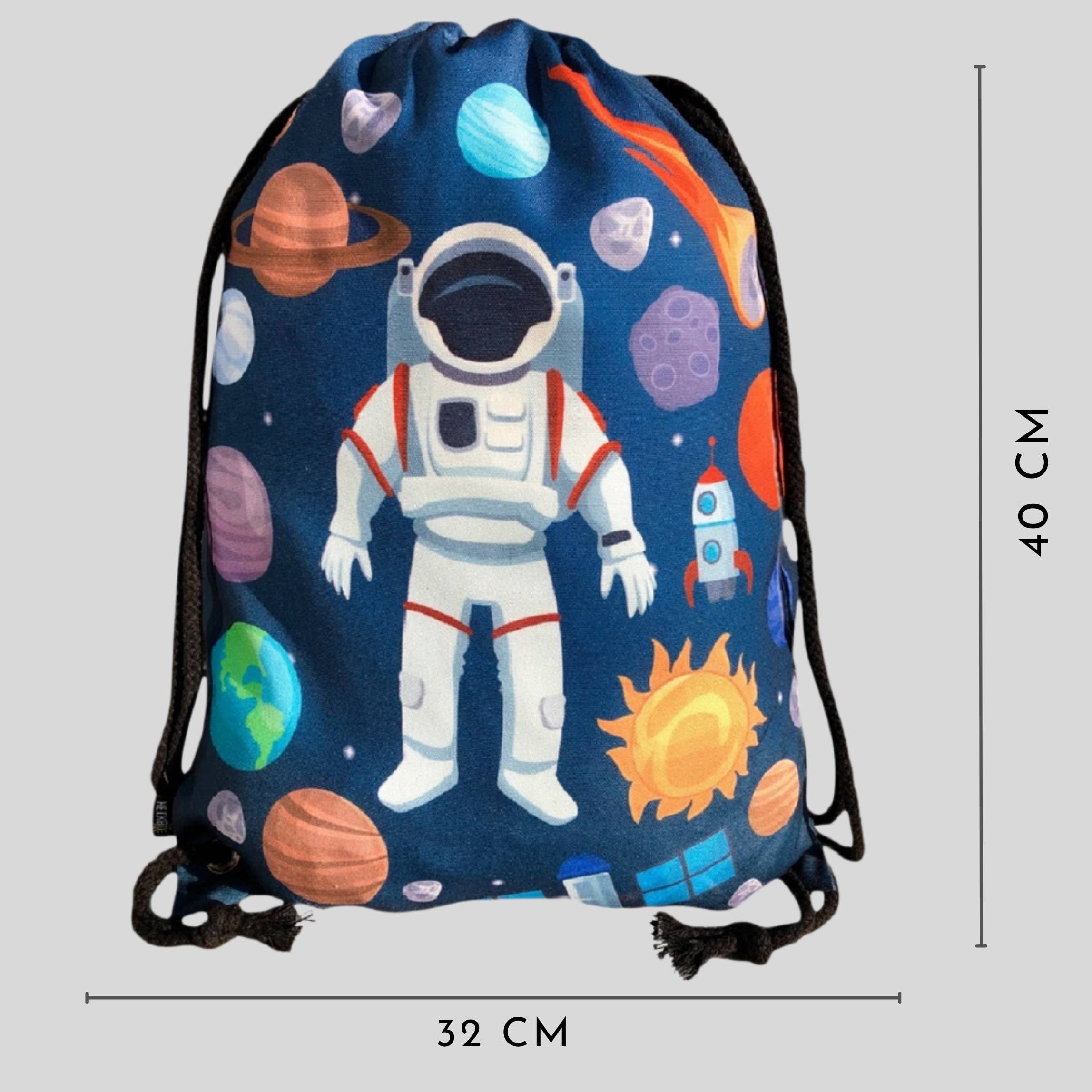 HECKBO - Vendita all'ingrosso Borsa con coulisse - Bambini - Borsa palestra bambini Astronauta - nera2
