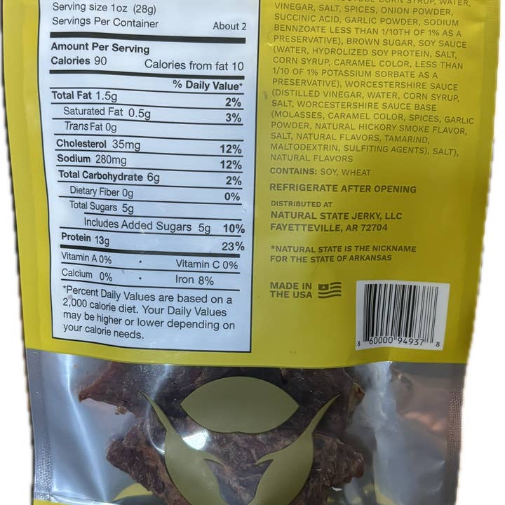 Natural State Jerky - Wholesale Jerky - Teriyaki Beef Jerky- Small 2.25 oz Bags