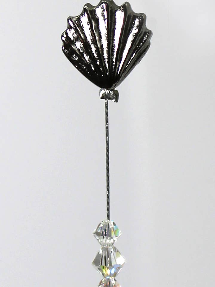 Ocean Suncatcher AB Ball with Shell Charm for wholesale by Silver Deer Crystal