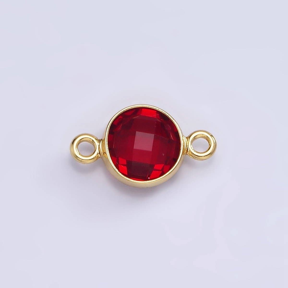 Aim Eternal - Wholesale Individual charm/pendant - Mini 14k Gold Filled Cubic Zirconia Link Connector Color Faceted Crystal Charm Connector Birthstone Link Connector G-742~G-7531