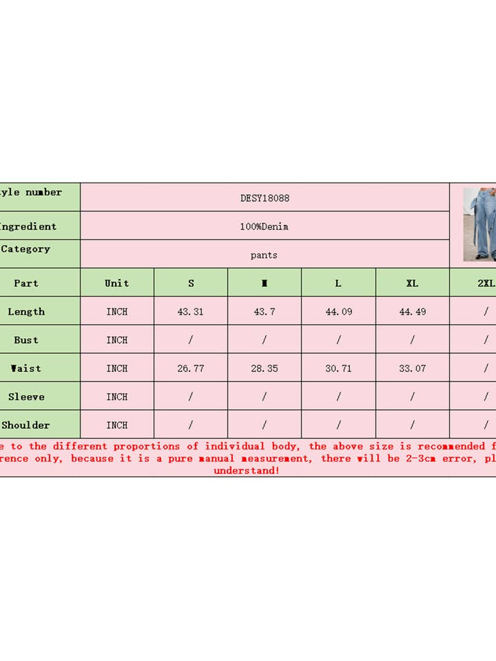 Blue Patchwork Bow Detail Wide Leg Jeans for wholesale on Faire5