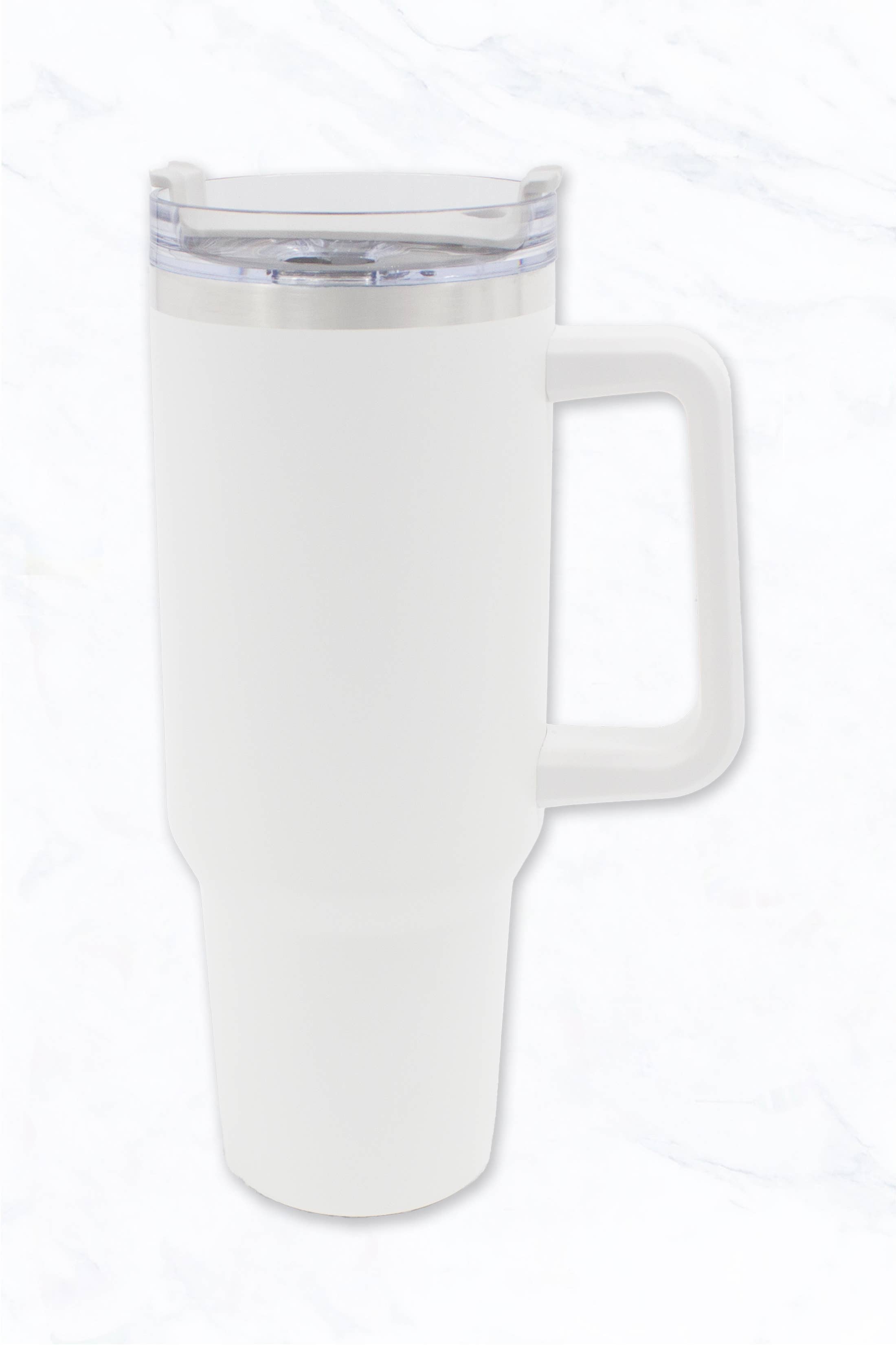Suzie Q USA - Wholesale Insulated Mug/Tumbler - 40 oz, Stainless Steel Tumbler with Handle, Straws Include21
