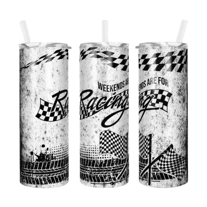 Die Wochenenden sind für Rennen - 20 oz. Tumbler für den Großhandel von Farmtown Printing Company