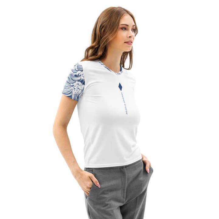 Meridian 0° 0' 0" Wellenaktion Damen Baumwoll-T-Shirt für den Großhandel von Jolly & Goode