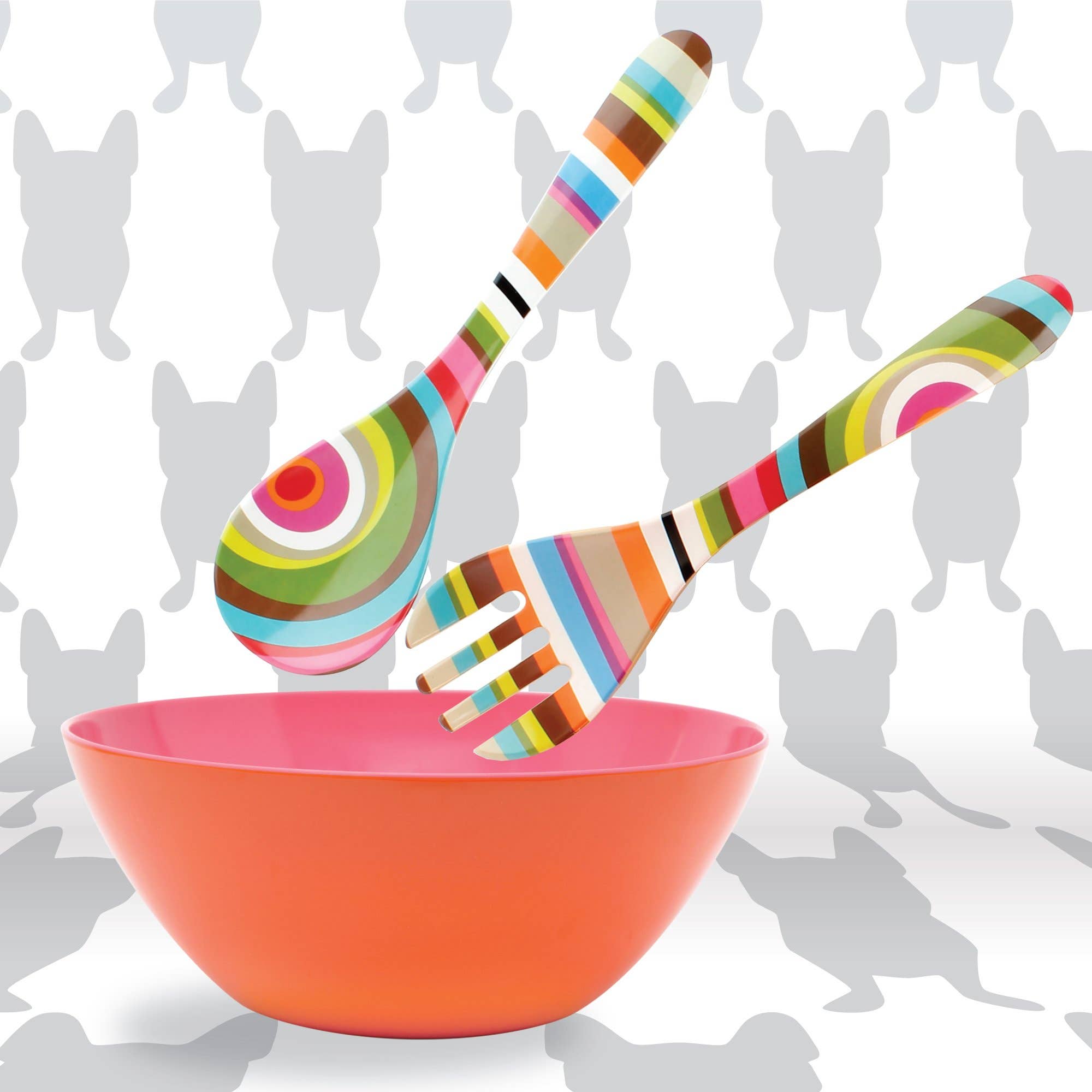 French Bull - Wholesale Serving Utensil - Ring Salad Server Set5