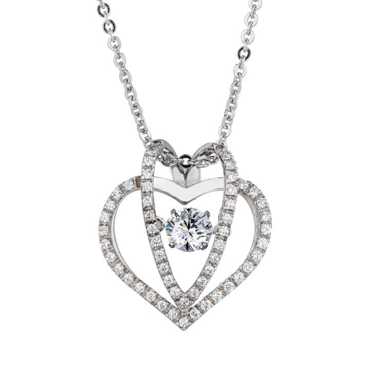 Dancing Diamond Veneer Cubic zirconia Sterling silver Pendan for wholesale by Diamond Veneer Travel Jewelry