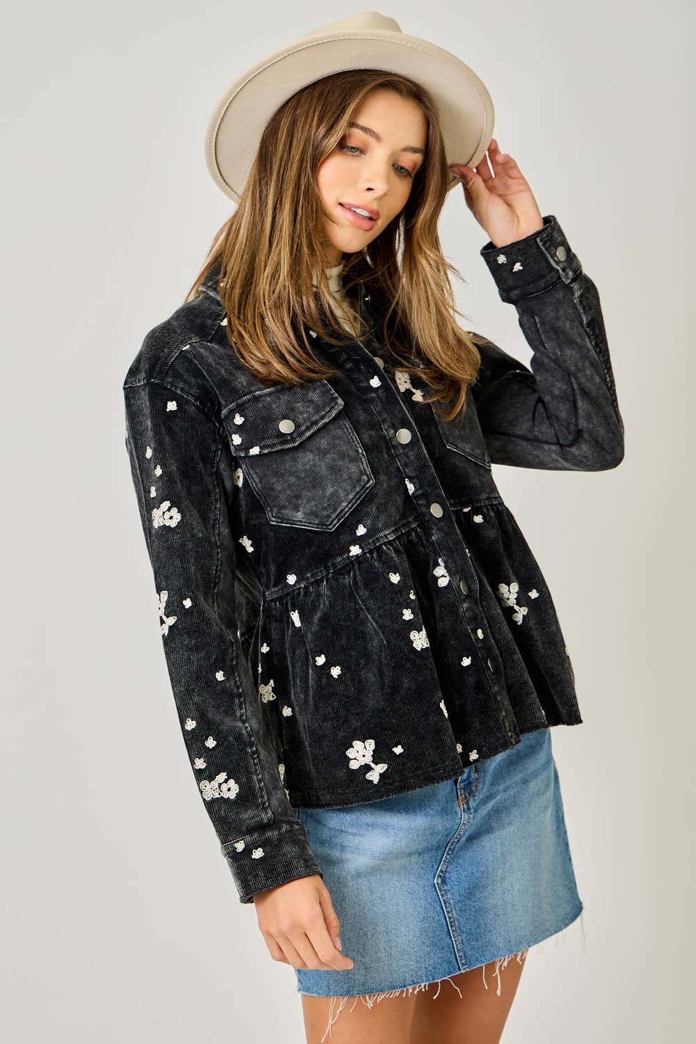 Mystree - Wholesale Jacket - Women's - 61174 Washed Terry Mix Peplum Jacket11