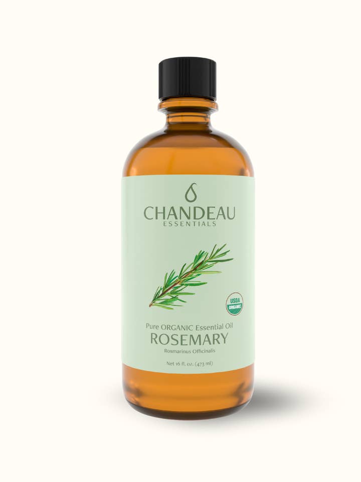 Huile essentielle de romarin biologique 16 oz pour la vente par Chandeau Essentials