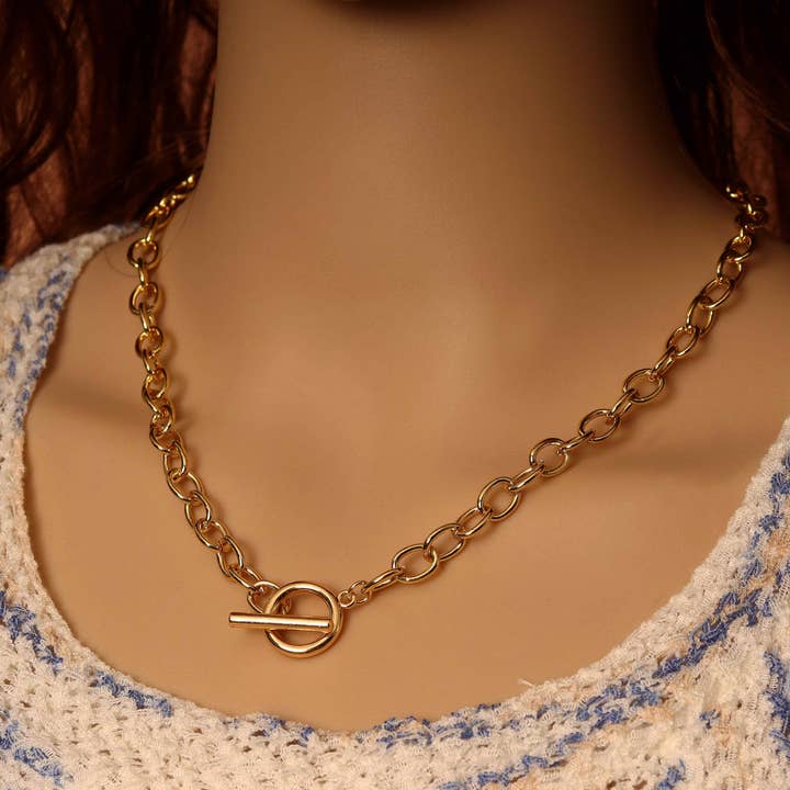 BestBeads&Beyond - Wholesale Link & Chain Necklace - Oval Link Chain Necklace with Toggle Clasp, sku#EF1611